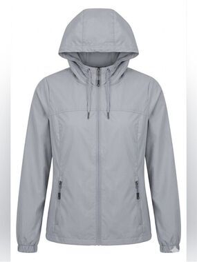 Nautica Light Blue Hooded Fleece Lined Windbreaker Jacket, NWT, Medium